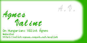 agnes valint business card